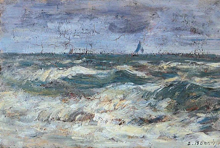 Myrskyinen meri - Eugène Boudin