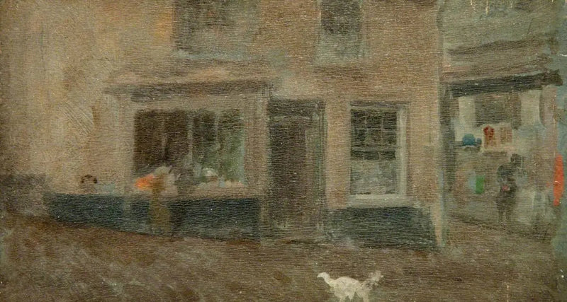 Harmaa nuotti: Kyläkatua, tammikuu - James Abbott McNeill Whistler