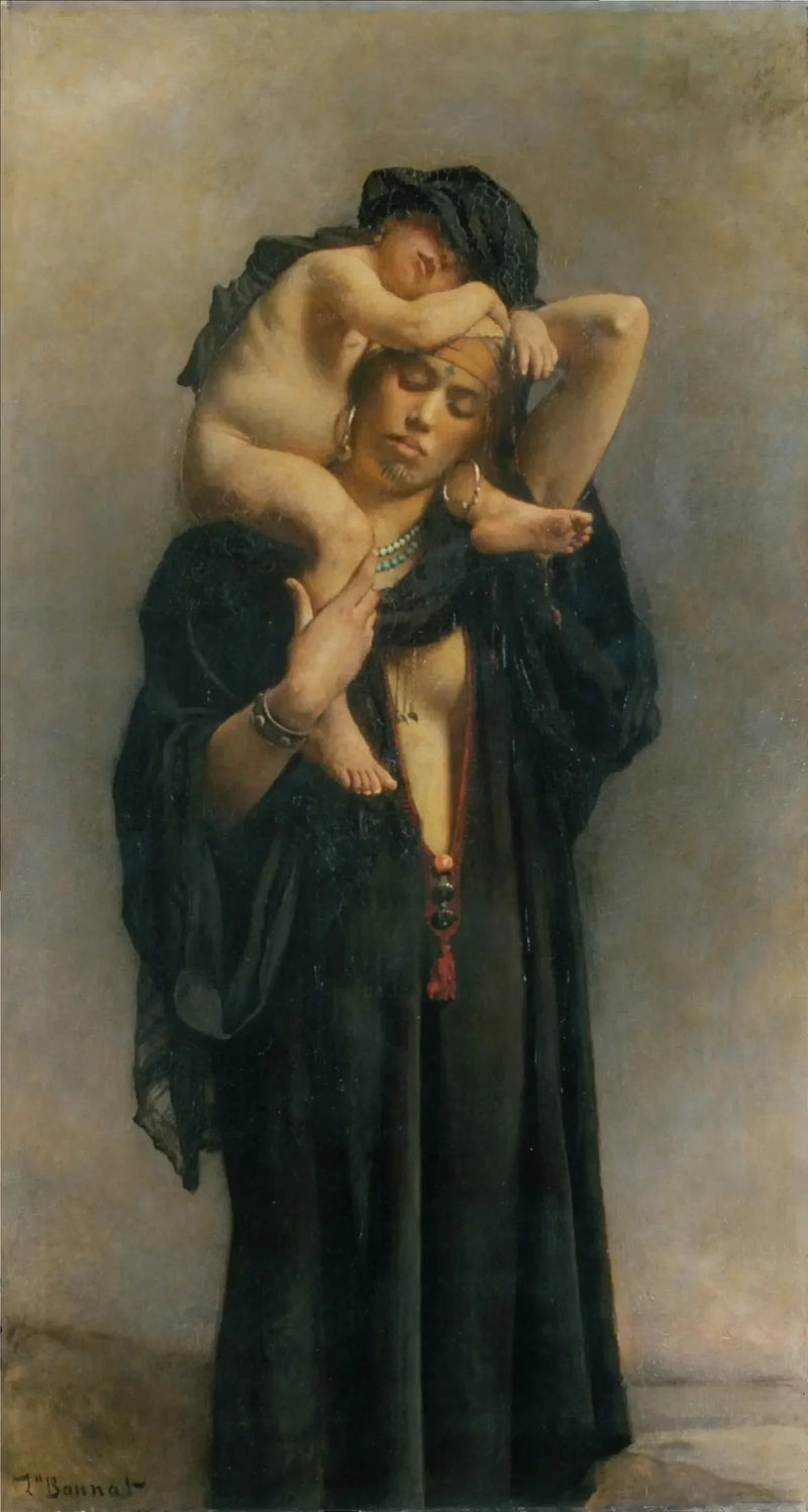 Egyptiläinen talonpoika ja hänen lapsensa - Léon Bonnat