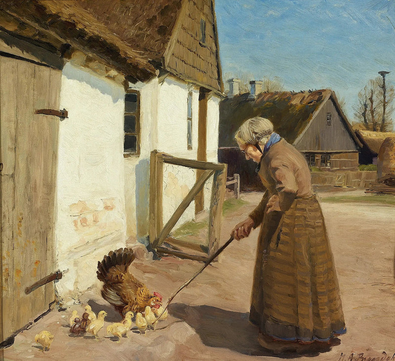 Kana ja sen poikaset. - H. A. Brendekilde