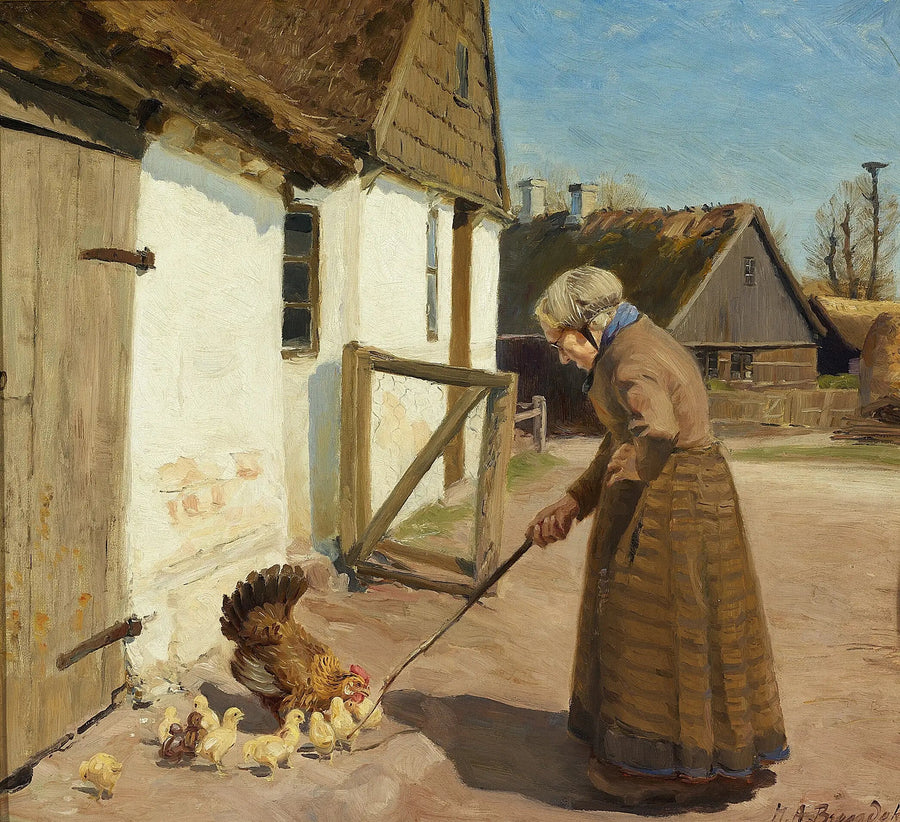 Kana ja sen poikaset. - H. A. Brendekilde