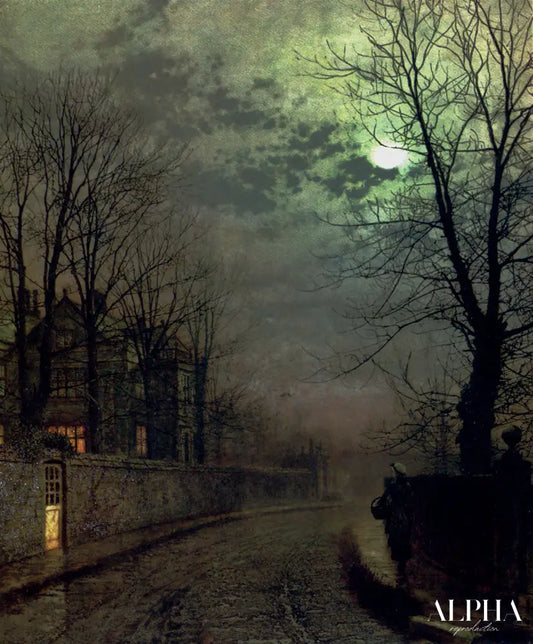 Une ruelle à Headingley, Leeds - John atkinson grimshaw - Reproductions de tableaux et peintures haut de gamme