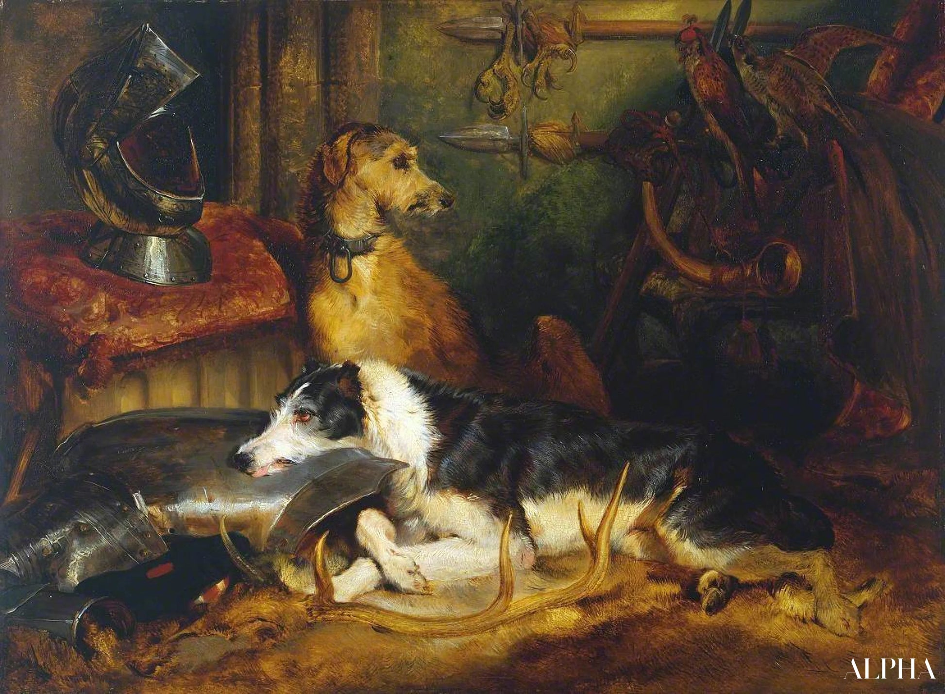 "Kohtaus Abbotsfordissa - Edwin Landseer - Korkealaatuiset taulujen ja maalauksien reproduktiot"