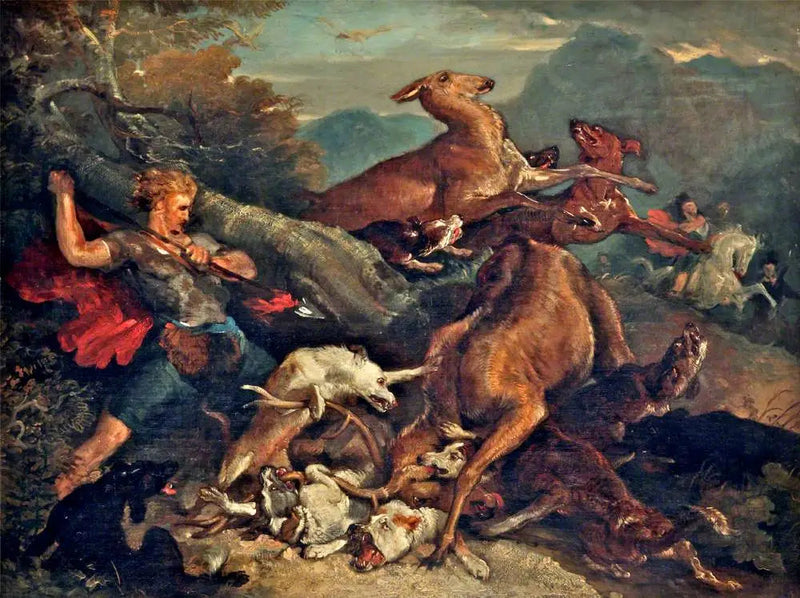 Metsästysscene - Edwin Henry Landseer