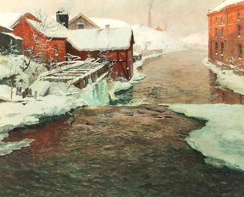Tehdas Norjassa - Frits Thaulow
