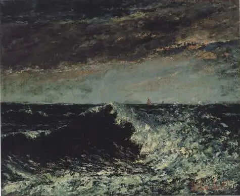 Aalto murtumassa myrskypilvien alla - Gustave Courbet