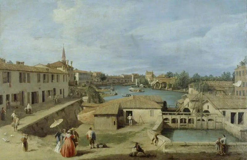 Näkymä Dolosta Brentan kanavalla - Canaletto