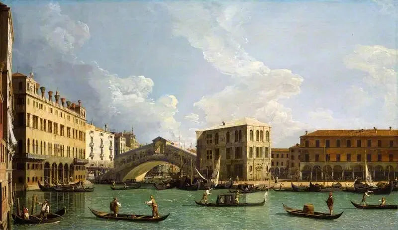 Näkymä Rialton sillalta, Venetsia - Canaletto