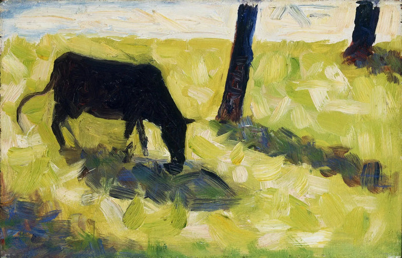 Musta lehmä niityllä - Georges Seurat