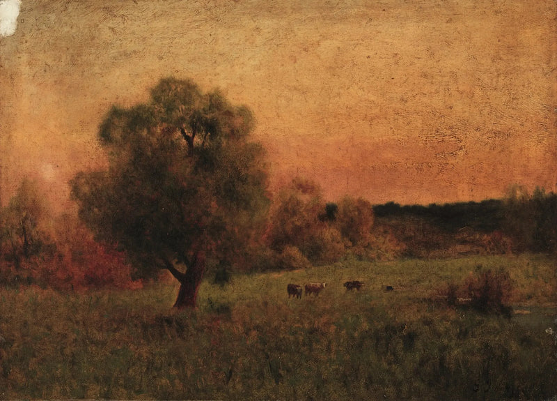 Lehmät pellolla - George Inness