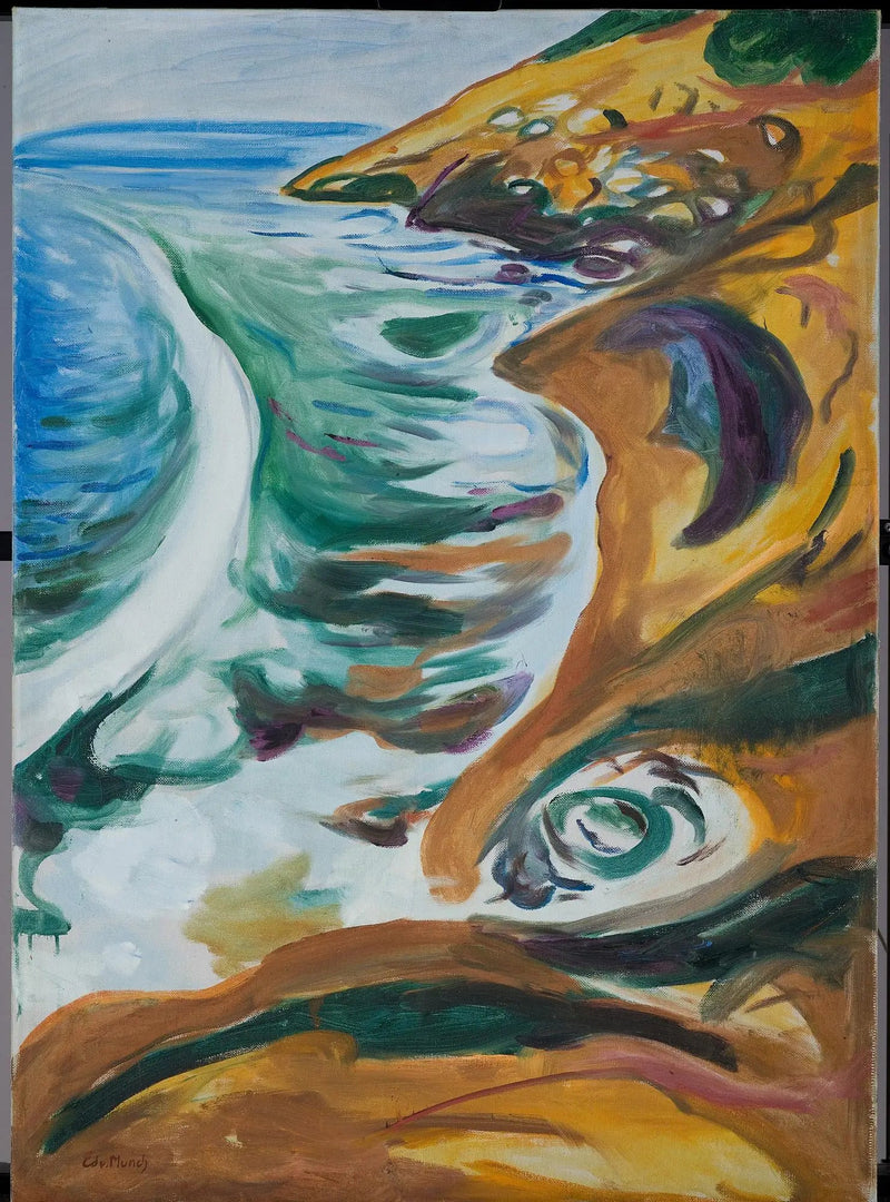Aallot murtuvat kallioihin - Edvard Munch