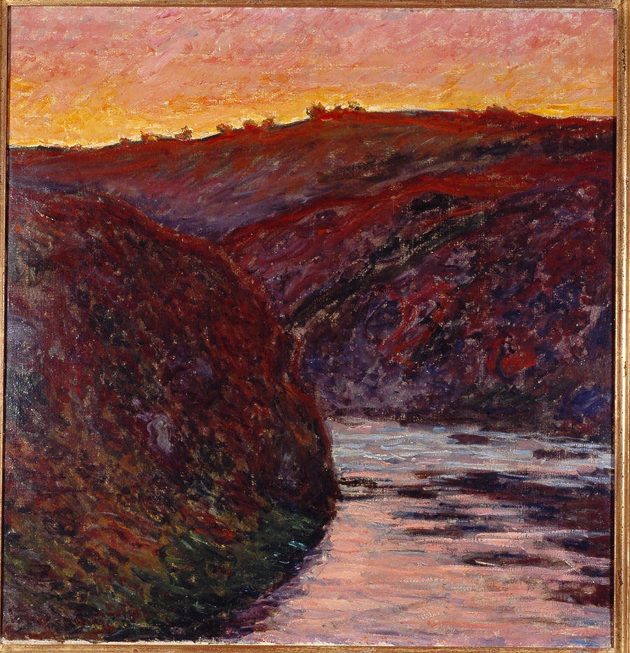 Creuse-laakso, laskeva aurinko - Claude Monet