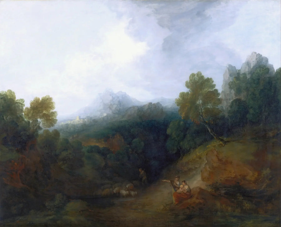 Vuoristokyli ja hahmoja kaukana - Thomas Gainsborough