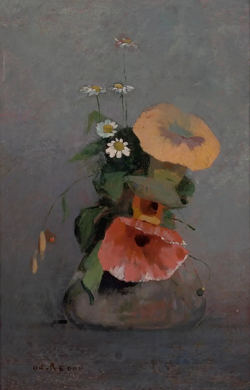 Vaasikimppu ja kamomilla - Odilon Redon