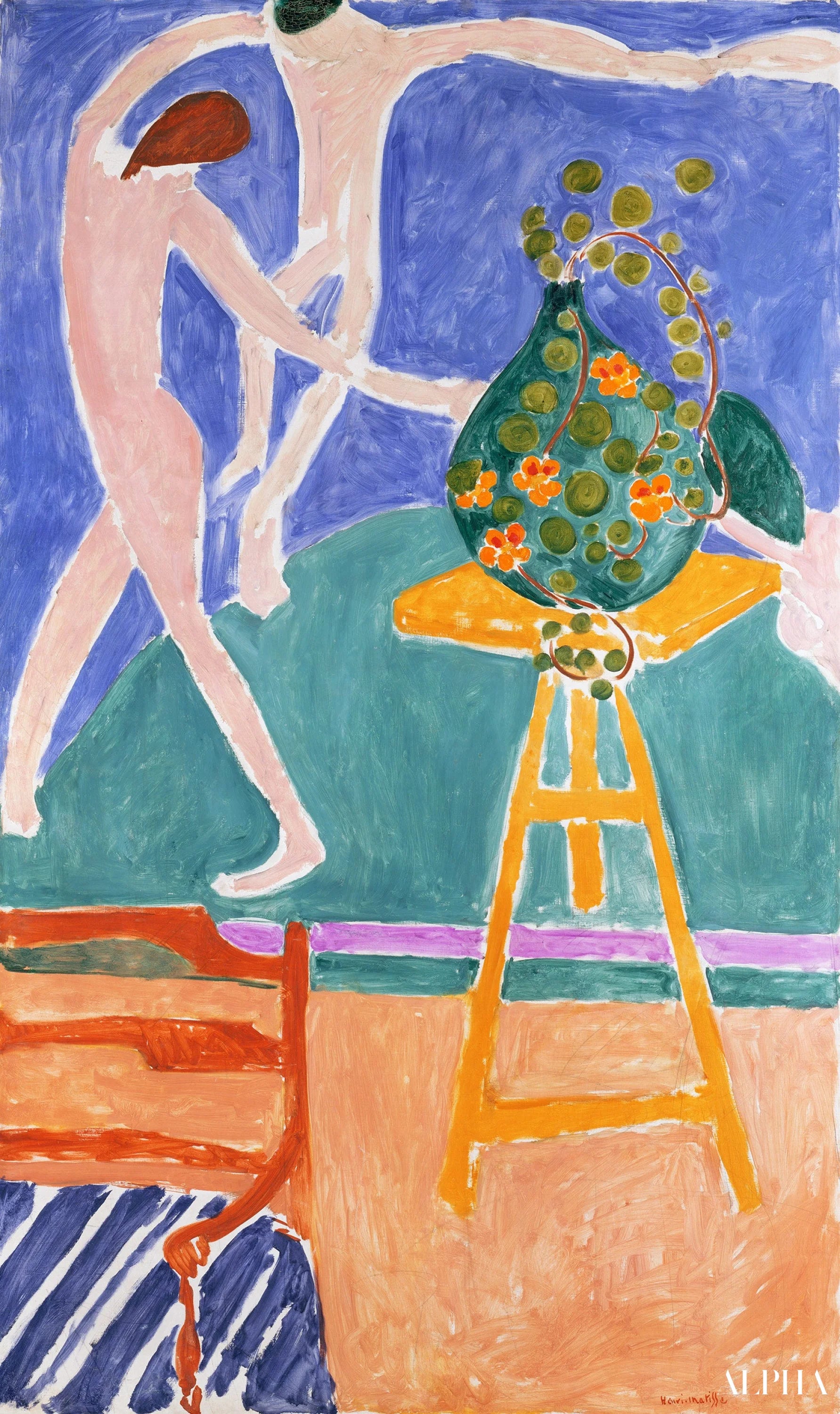 Kapusiinivihannesmaljakko tanssilla - Matisse - Korkealaatuiset taulujen ja maalauksien reproduktiot