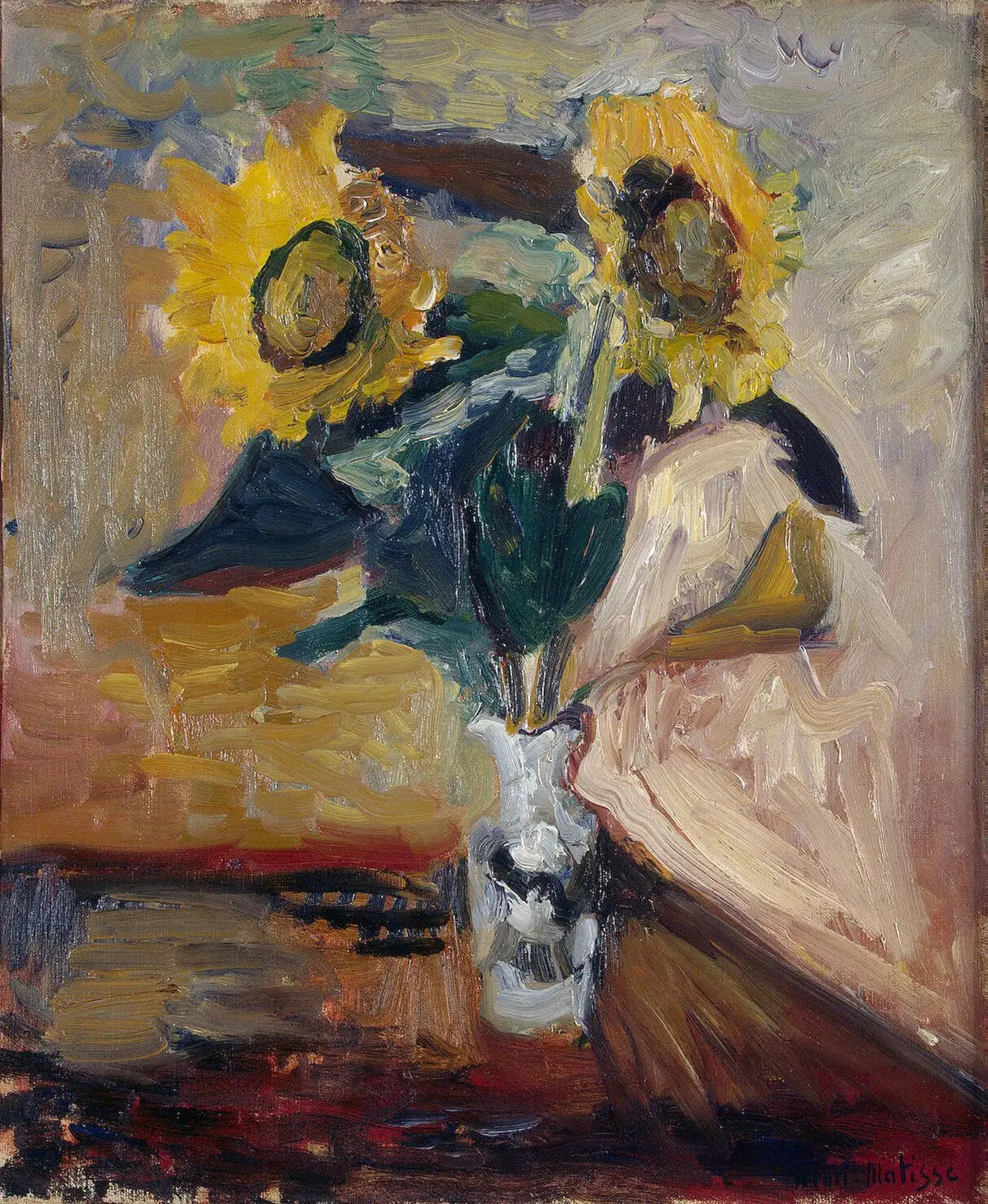 Reproduction du tableau « Vase de tournesols - Henri Matisse » par Alpha Reproduction en peinture à l’huile