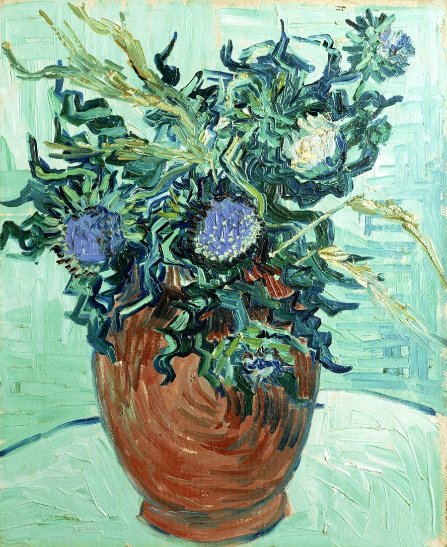 Maljakko kukilla ja ohdakkeilla - Vincent van Gogh