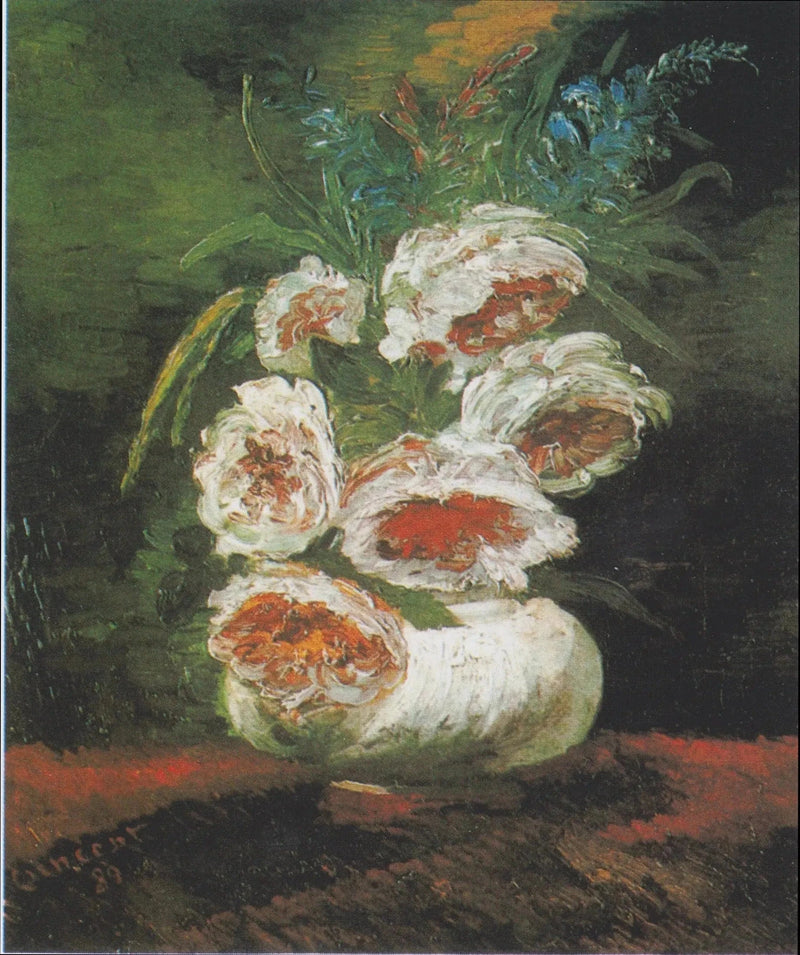 Maljakko pionien kanssa - Vincent van Gogh