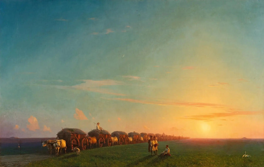 Laajakuva maisemasta kolonisteilla - Ivan Aïvazovski