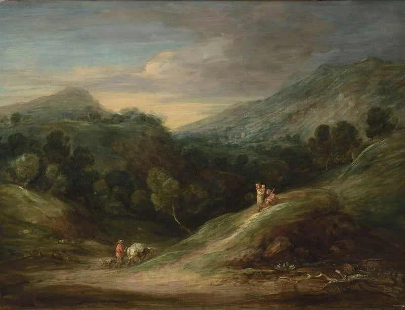Laaja metsäinen maisema korkeilla mailla - Thomas Gainsborough