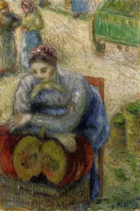 Kurpitsamyyjä markkinoilla - Camille Pissarro