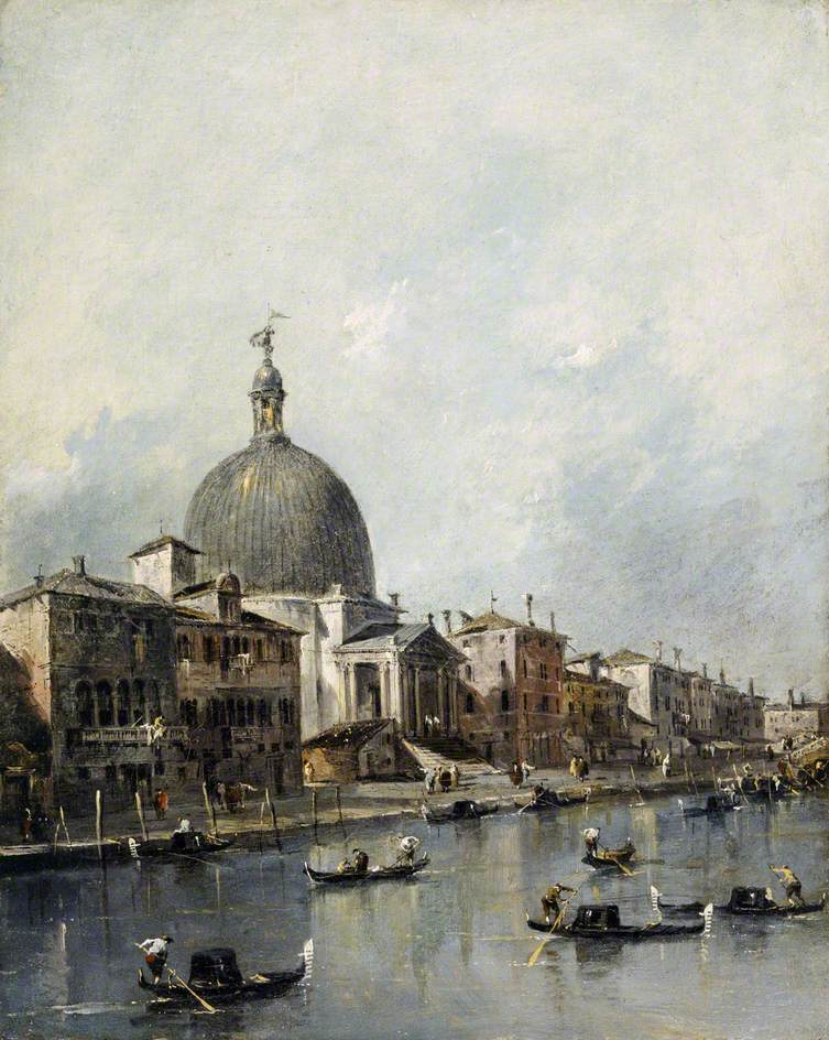 Venetsia, San Simeone Piccolo kirkko Grand Canalella - Francesco Guardi