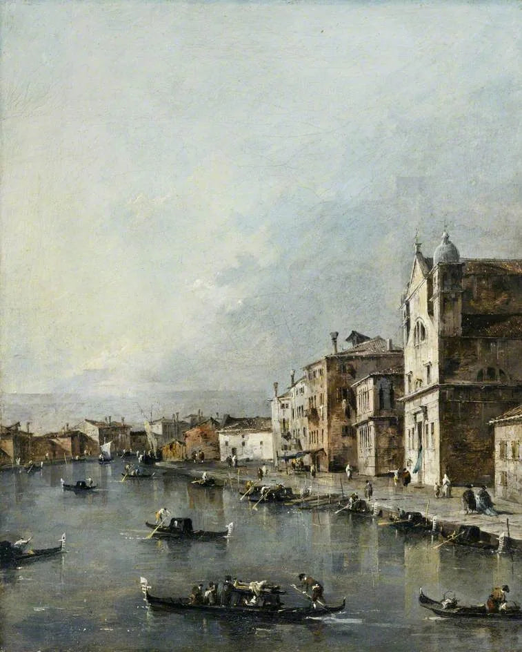 Venetsia, Santa Lucia -kirkko Grand Canalilla - Francesco Guardi