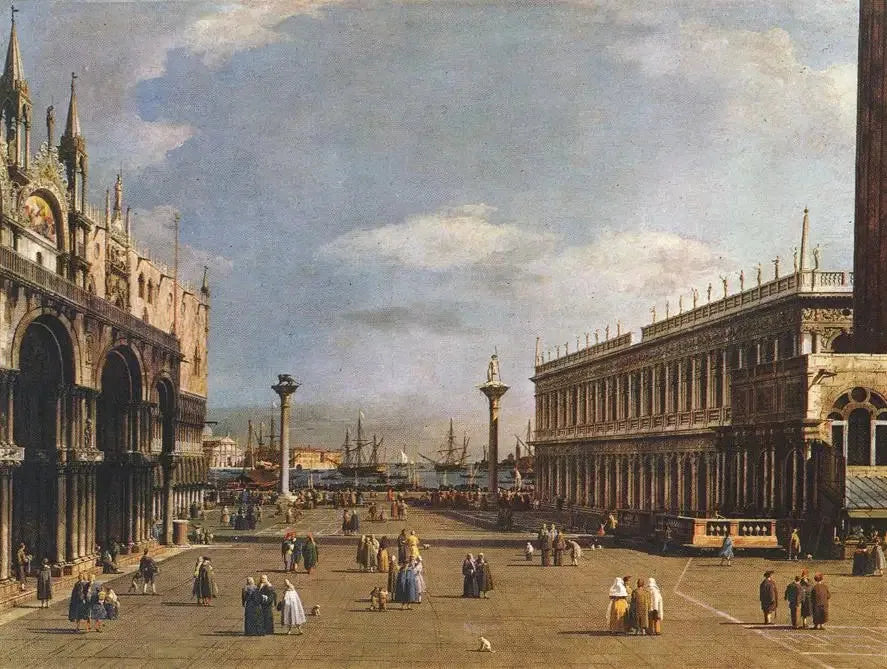 Venetsia: Piazzeta ja San Marcon kirjasto - Canaletto