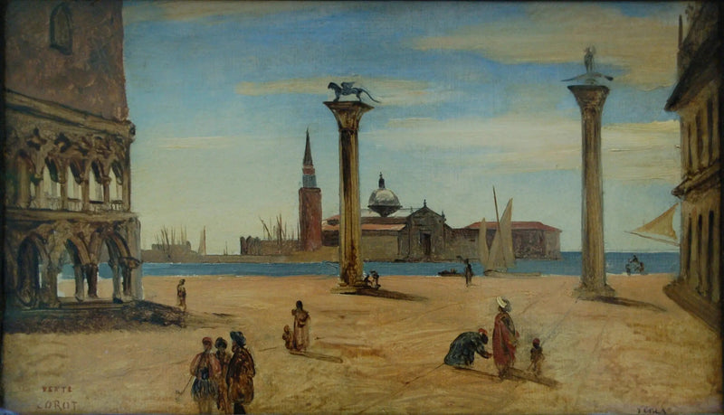 Venetsia, Piazzetta - Jean-Baptiste Camille Corot