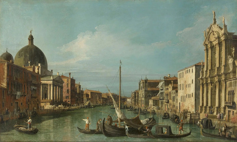 Venetsia: Suuri kanava Scalzi ja San Simeone Piccolo - Canaletto