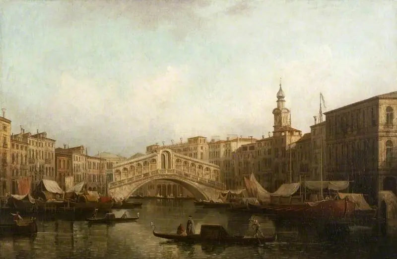 Venetsia: Suuri kanaali, Rialto-sillan kanssa etelän suunnasta - Canaletto
