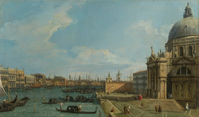 Venetsia: Suuri kanaali Santa Maria della Saluten kanssa Riva degli Schiavoni - Canaletto