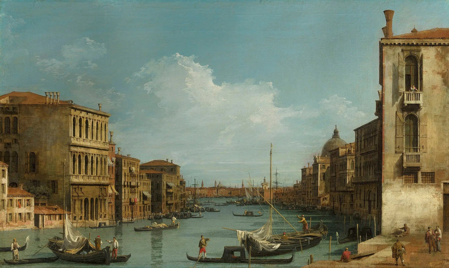 Venetsia: suuri kanava Campo San Vio:sta Bacinoon - Canaletto