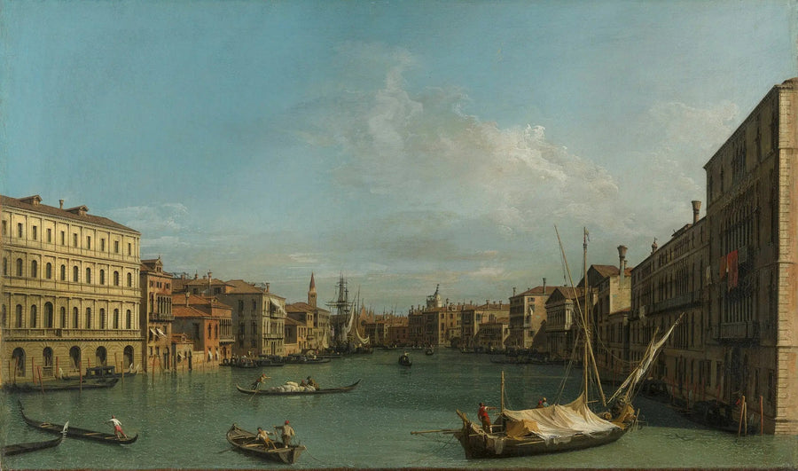 Venetsia: Foscari-palatsin Grand Canal kaupunginosa Caritàan - Canaletto