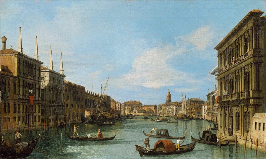 Venetsia: Suuren kanavan palatsista Vendramin-Calergi San Geremian suuntaan - Canaletto