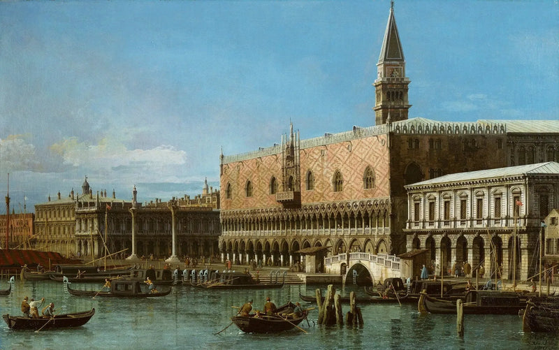 Venetsia: Molen vankiloineen ja Dogen palatsineen - Canaletto