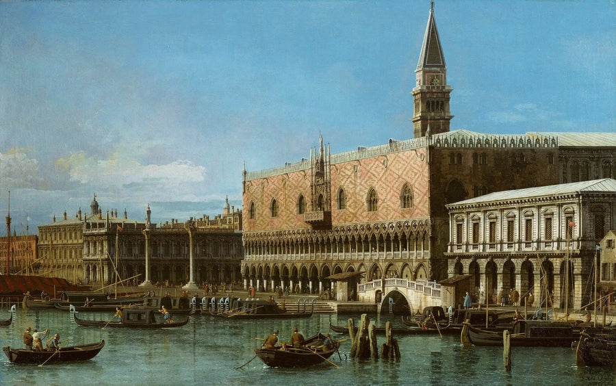 Venetsia: Molen vankiloineen ja Dogen palatsineen - Canaletto