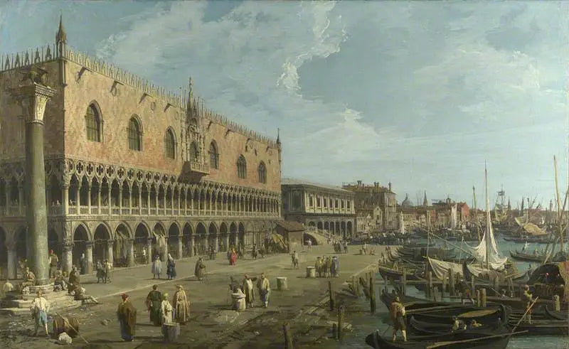 Venetsia: Dogen palatsi ja Riva degli Schiavoni - Canaletto