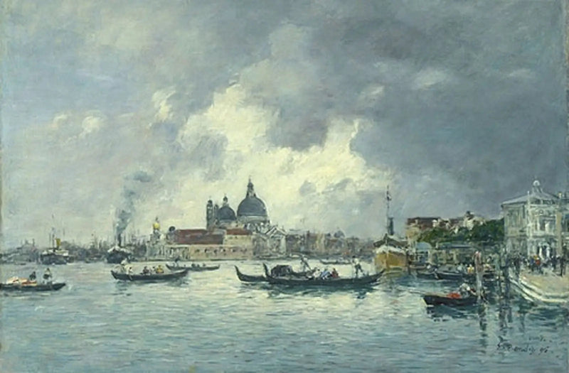 Venetsia, ilta. Orjankatu ja Salute - Eugène Boudin
