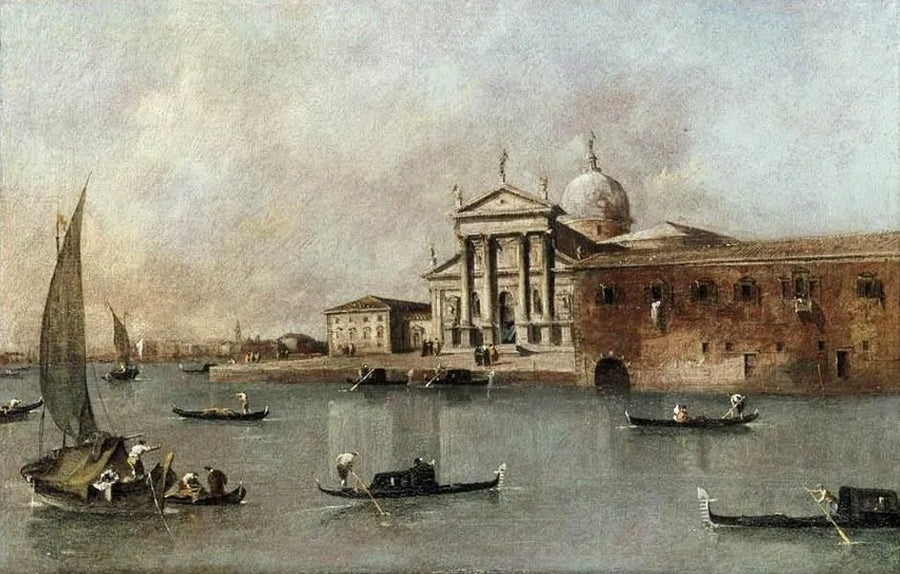 Venetsia: Näkymä San Giorgio Maggiore -kirkosta Giudeccasta - Francesco Guardi