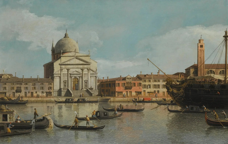 Venetsia, näköala Redentore- ja San Giacomo -kirkkoihin - Canaletto