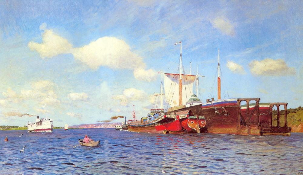 Raikas tuuli. Volga - Isaac Levitan