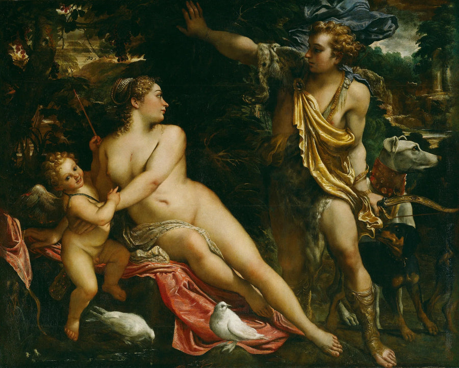 Venus, Adonis ja Cupido - Annibale Carracci