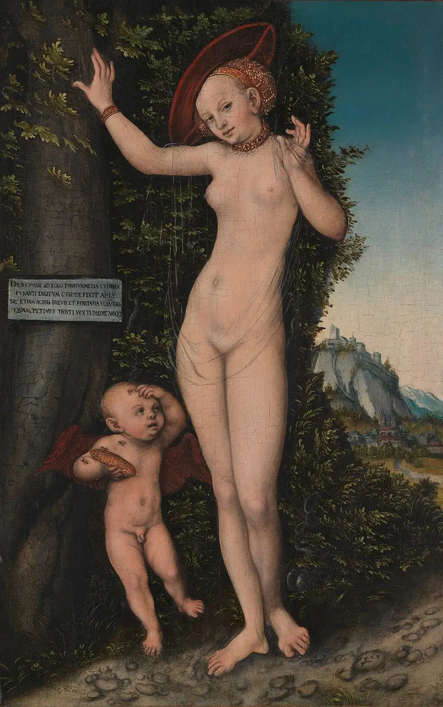 Venus ja Kupidon hunajaa varastava poika. - Lucas Cranach vanhempi