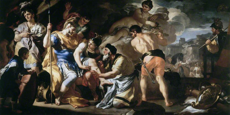 Venus ja Iapiks hoitavaan Eneeä loukkaantunut - Francesco Solimena