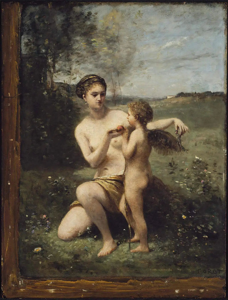 Venus leikkaamassa Cupidon siivet - Jean-Baptiste Camille Corot