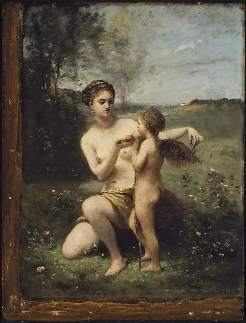 Venus leikkaamassa Cupidon siivet - Jean-Baptiste Camille Corot