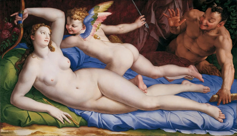 Venus, Cupido ja Satyyri - Bronzino