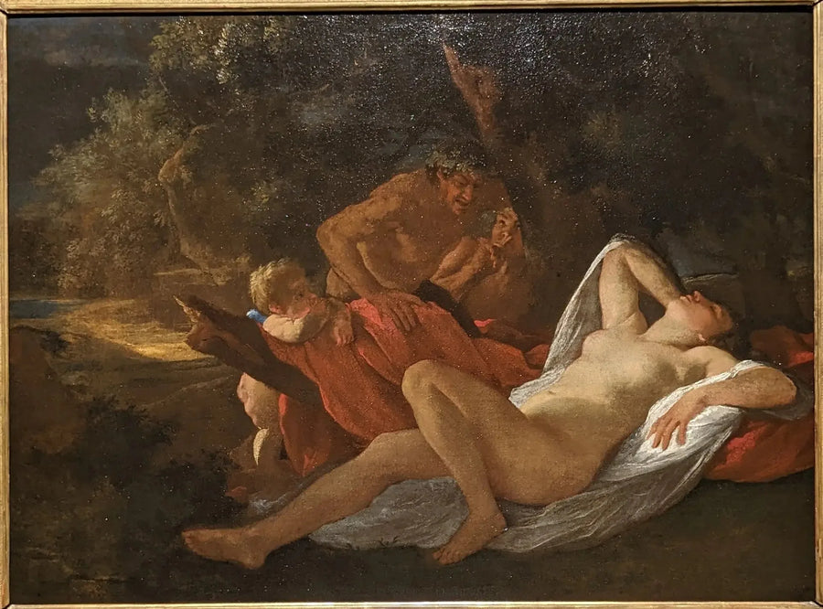 Venusia tarkkailee kahta satyyriä - Nicolas Poussin
