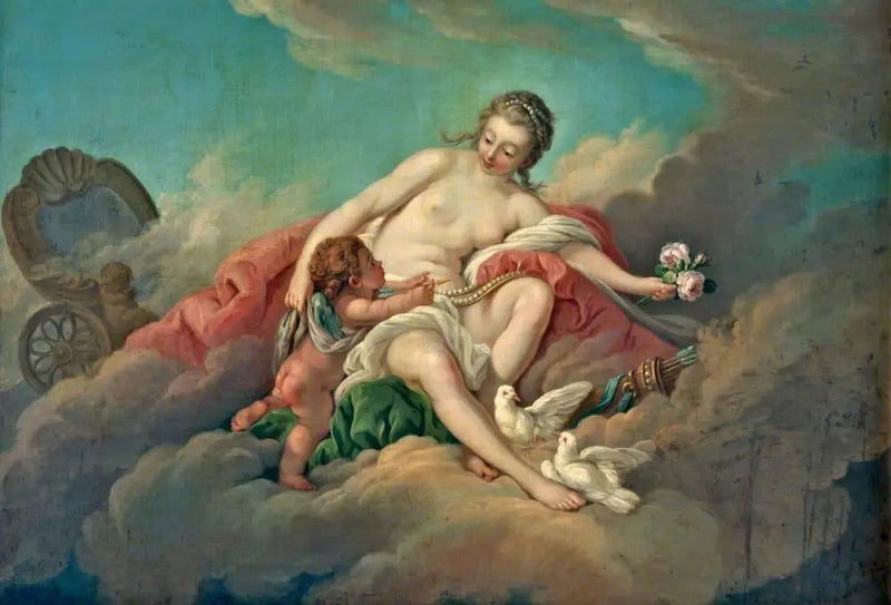 Venus ja Kupidon pilvissä - François Boucher
